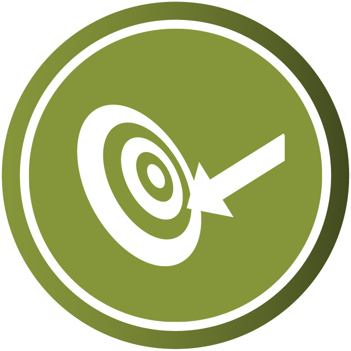 Green Bullseye and Arrow Badge