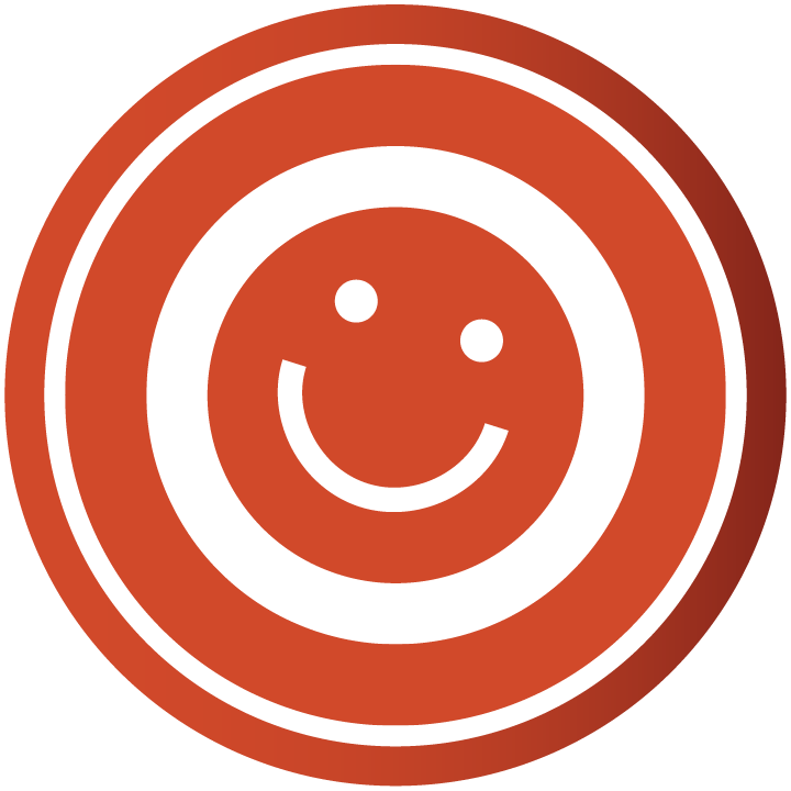 Red Smiley Face Badge